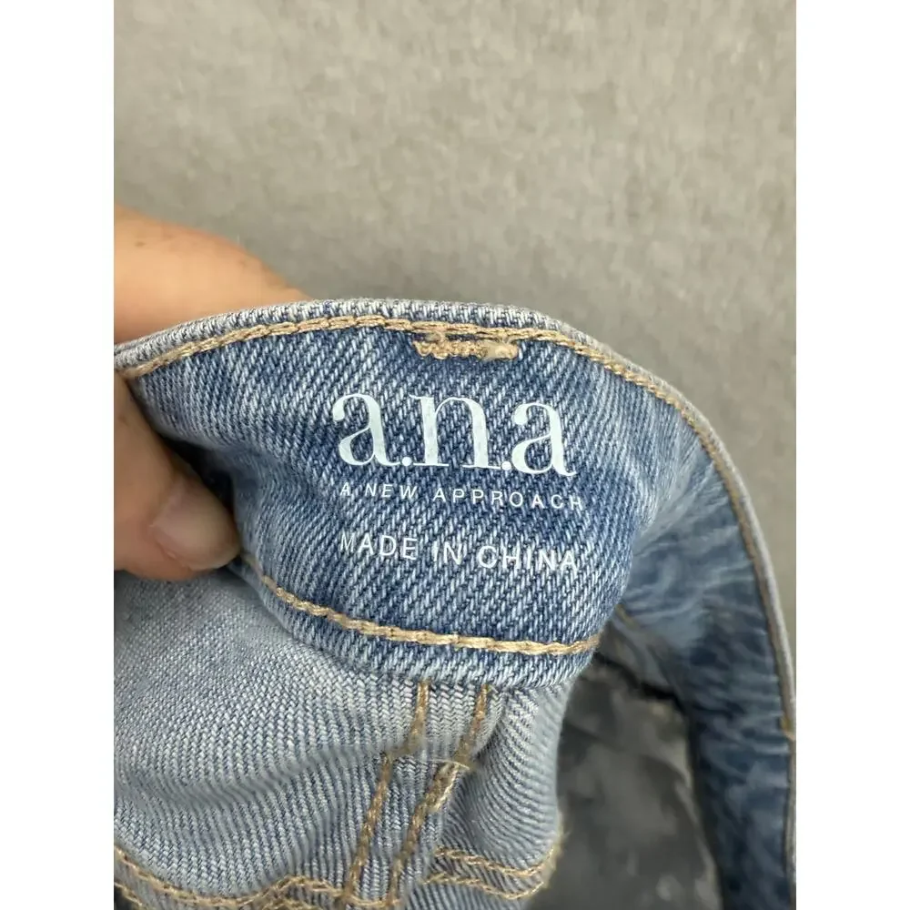 A.N.A Light Wash Denim‎ Jean Mini Skirt Sz 14 Beachy Western Feminine Classic